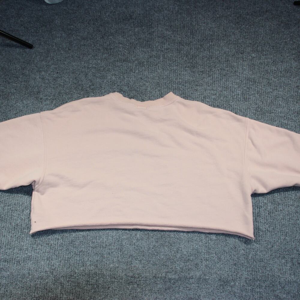 Vintage Offline Cropped Sweatshirt Womens XL Pink Casual Retro Lightweight - Picture 5 of 6